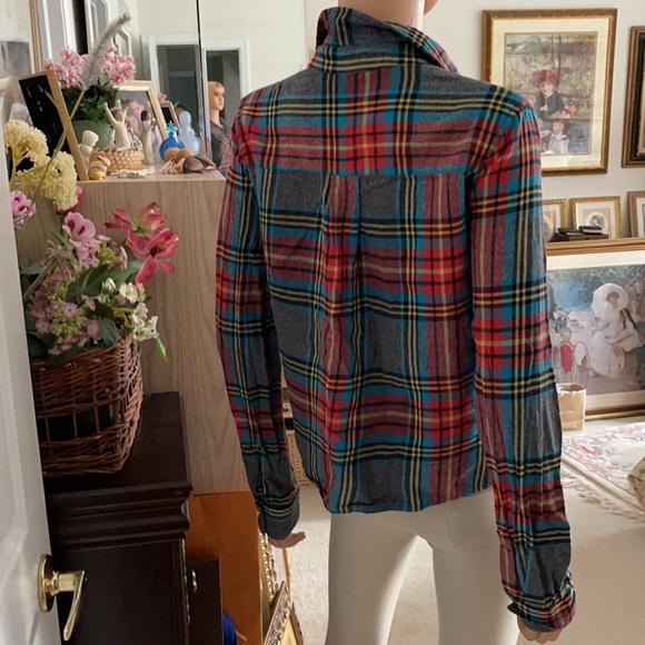 Topshop plaid button down cotton shirt - Picture 5 of 11